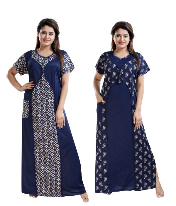 SHOPPING STATION Women Nighty Set (Multicolor)